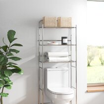 Chrome bathroom shelves over on sale toilet